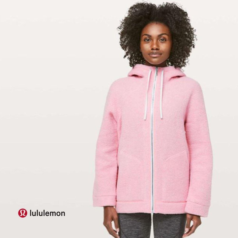 LULULEMON So Sherpa Hooded Pink Jacket Size 4